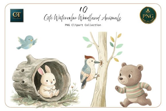 Download Cute Watercolor Woodland Animals Set - Watercolor Collection