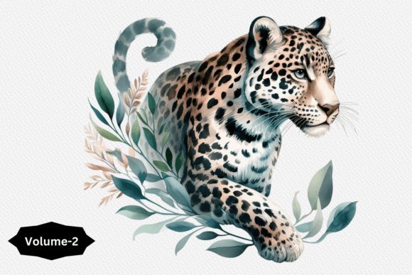 Download Boho Watercolor Leopard Clipart Vol &ndash;2 - Watercolor Collection