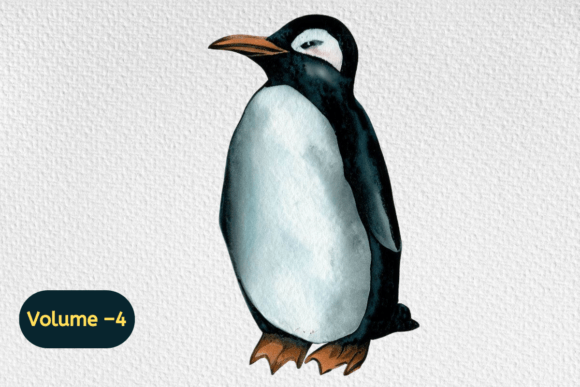 Download Watercolor Cute Penguin Clipart Vol –4 - Watercolor Collection