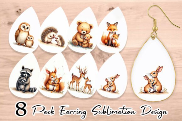 Download Watercolor Woodland Animal Earring PNG - Watercolor Collection