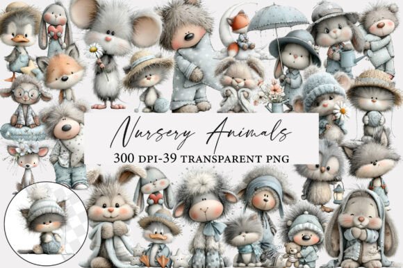 Download Watercolor Nursery Animals Clipart - Watercolor Collection