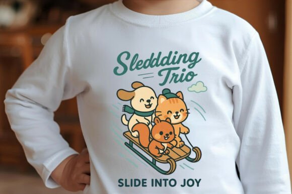 Download Sledding Trio Animals Winter PNG - Animal Collection