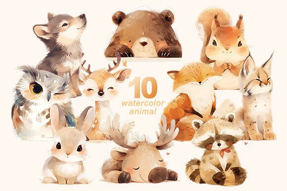 Download Watercolor Animal Bundle - Watercolor Collection