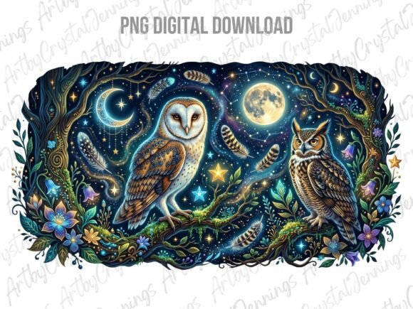 Download Celestial Night Owl Forest Animal PNG - Animal Collection