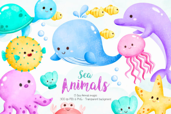 Download Watercolor Illustration Sea Animals - Watercolor Collection
