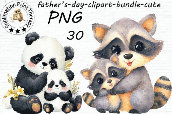 Download Cute Father's Day Animal Clipart PNG - Animal Collection