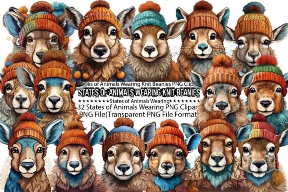 Download States of Animals Wearing Knit Beanies - Animal Collection