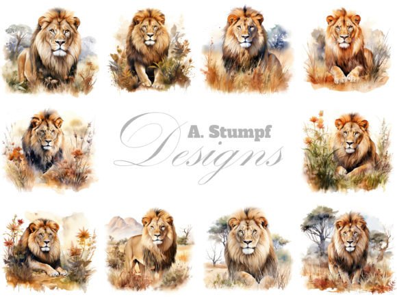 Download Lion Clipart Watercolor Animal Bundle - Premium Bundle