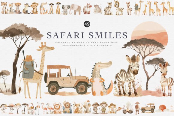 Download Watercolor Safari Animal Clipart Bundle - Watercolor Collection