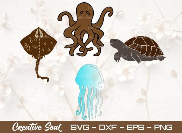Download Sea Animal Clipart SVG Bundle Cut File, - Animal Collection