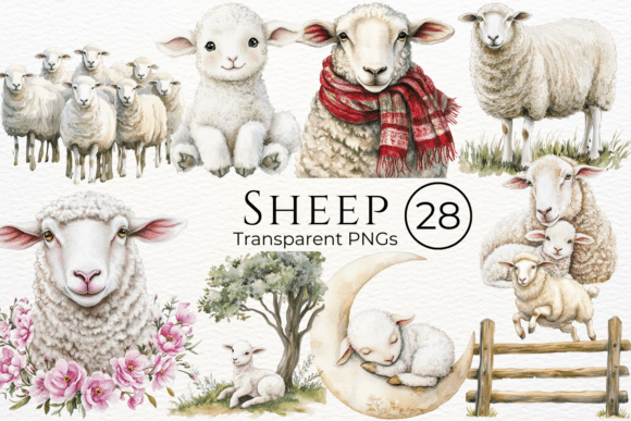 Download Sheep Watercolor Cliparts - Watercolor Collection