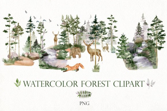 Download Watercolor Forest Clipart. - Watercolor Collection
