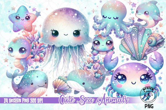Download Cute Sea Animals Clipart PNG - Animal Collection