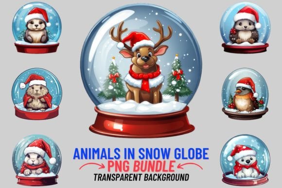 Download Xmas Animals in Snow Globe Sublimation - Animal Collection
