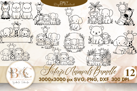 Download Safari Animals Bundle SVG PNG DXF - Animal Collection