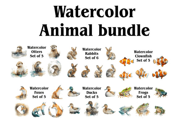 Download Watercolor Animal Bundle - Watercolor Collection
