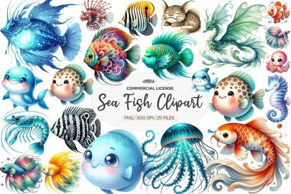 Download Watercolor Sea Fish Clipart - Watercolor Collection