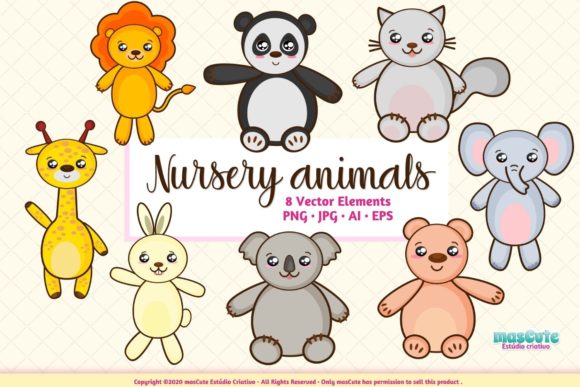 Download "Nursery Animals Clipart Prints Set  " - Animal Collection