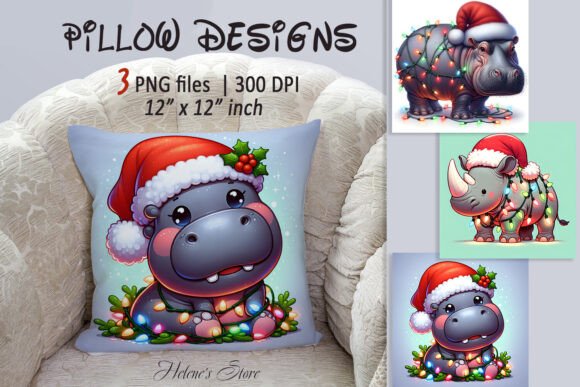 Download Cute Christmas Animals Pillow Design Set - Animal Collection