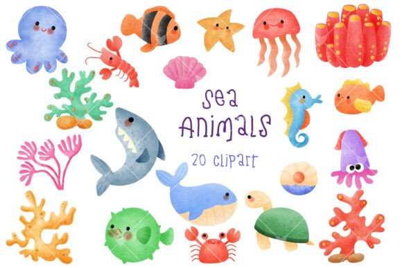 Download Cute Sea Animals Clipart - Animal Collection