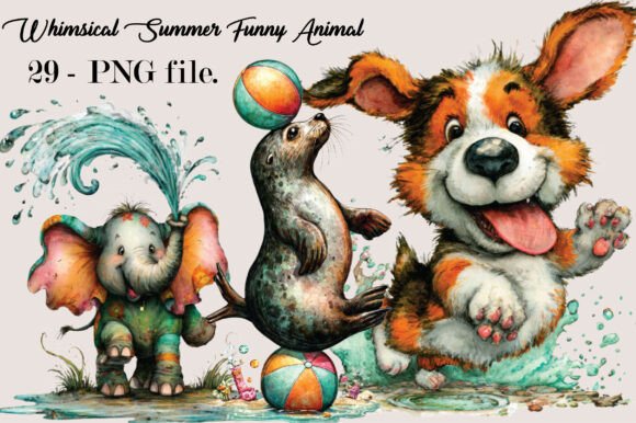 Download Whimsical Summer Funny Animal Clipart Bu - Animal Collection