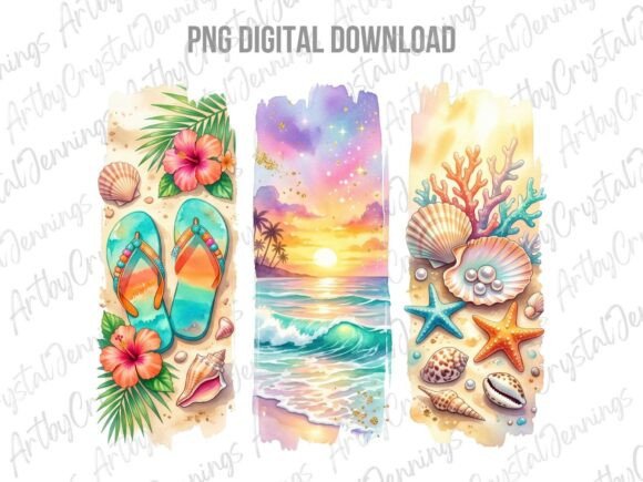 Download Summer Beach Watercolor Brushstroke PNG - Watercolor Collection