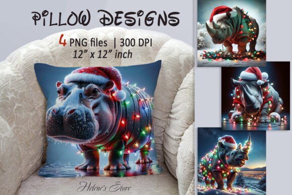 Download Cute Christmas Animals Pillow Design Set - Animal Collection