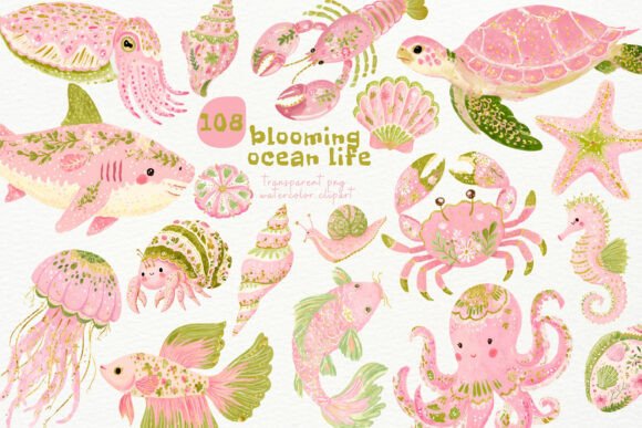Download Watercolor Blooming Ocean PNG Clipart - Watercolor Collection