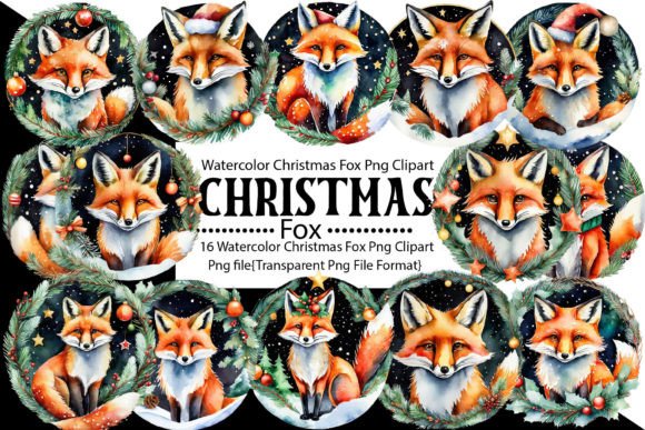 Download Watercolor Christmas Fox Bundle - Watercolor Collection