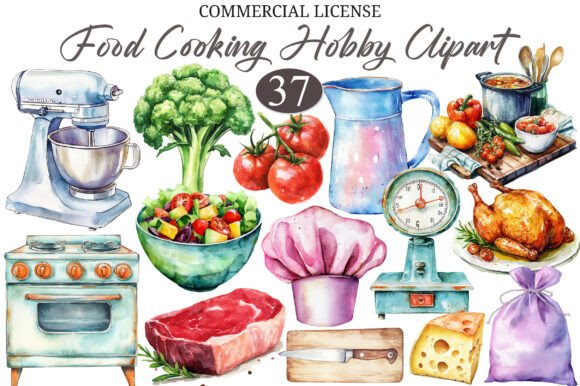 Download Watercolor Food Cooking Hobby Clipart - Watercolor Collection