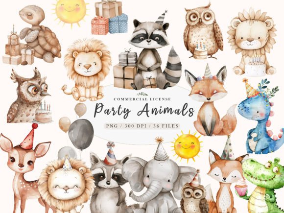 Download Birthday Baby Animal Clipart, Party Png - Animal Collection