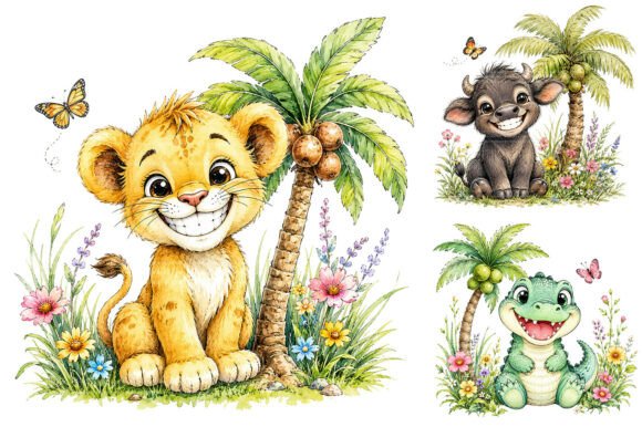 Download Cute Safari Animal Clipart Bundle - Animal Collection