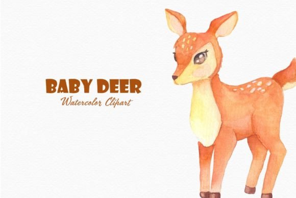Download Cute Deer Watercolor Clipart Baby Png - Watercolor Collection