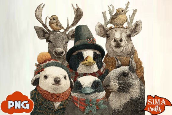 Download Quirky Animals Christmas Sublimation - Animal Collection