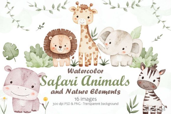 Download Watercolor Safari Animals - Watercolor Collection