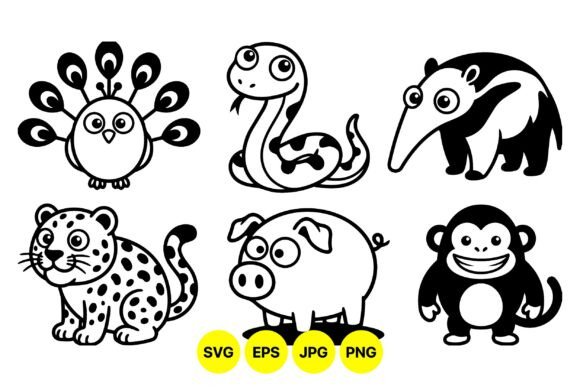 Download Cute Cartoon Animal SVG Clipart - Animal Collection