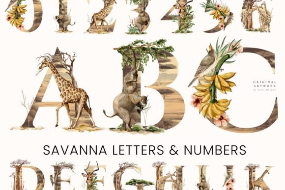 Download Watercolor Safari Alphabet Letters - Watercolor Collection