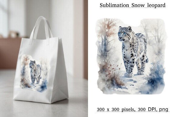 Download Snow Leopard Watercolor, Winter, PNG - Watercolor Collection