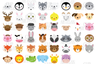 Download Animal Faces Clipart African Woodland - Animal Collection