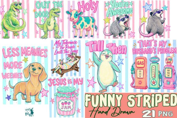 Download Funny Striped Animal Hand Drawn Bundle - Animal Collection