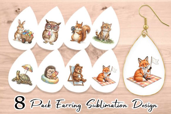 Download Watercolor Woodland Animal Earring PNG - Watercolor Collection
