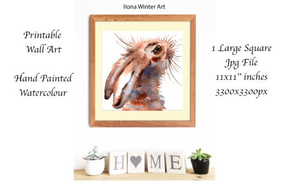 Download Watercolor Hare Printable Wall Art - Watercolor Collection