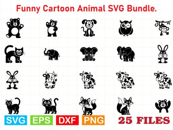 Download Funny Cartoon Animal SVG Bundle. - Animal Collection