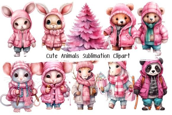 Download Cute Animals Sublimation Clipart - Animal Collection