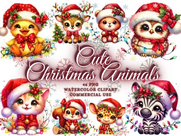 Download Christmas Clipart Christmas Animals Png - Animal Collection