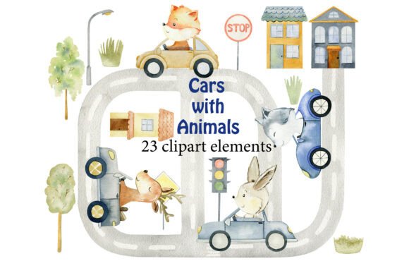 Download Cute Forest Animals in the Cars. - Animal Collection